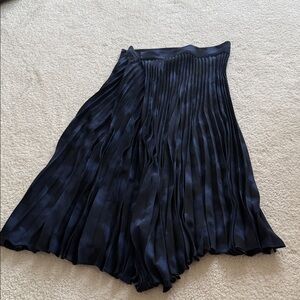 Vince Navy Pleated A-Line Skirt